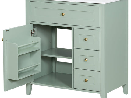 Bathroom Vanity With Sink, 3 Drawers And Adjustable Shelf