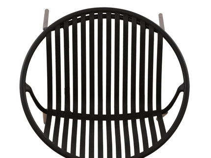 Stackable Outdoor Chairs With Breathable Plastic Backrest (Set of 2)
