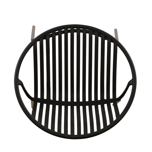 Stackable Outdoor Chairs With Breathable Plastic Backrest (Set of 2)