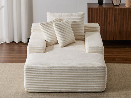 Oversized Chaise Lounge Chair Cozy Cloud Couch With 3 Throw Pillows And Wide Armrest