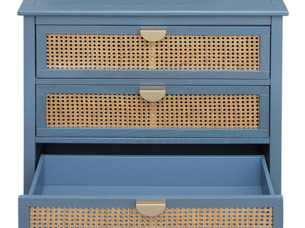 3 Drawer Cabinet, Natural Rattan, American Furniture