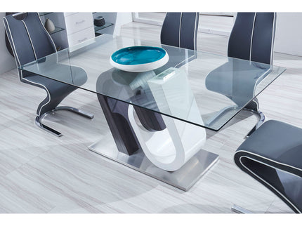 Anne - Dining Table - White / Gray