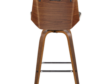 Corazza - Mid Century Modern Fixed Height Counter Stool With Swivel And Square Footrest (Set of 2)