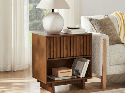 Nightstand With Hidden Charging Station USB Ports & Outlet Hole