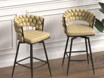 Bar Stool 360 Swivel With Back Footrest
