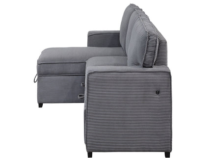 Territory - Pull Out Sofa Bed With Design - Dark Gray
