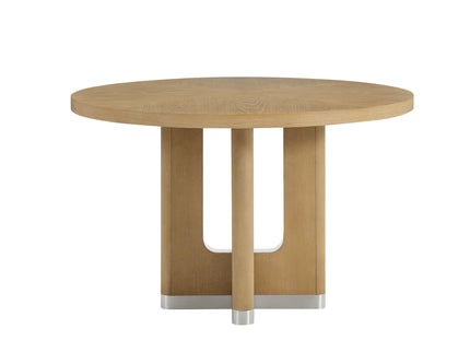Darnell - Dining Table With Pedestal Base, Round Shape - Natural