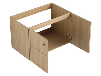 Wall Mounted Bathroom Vanity With Ceramic Sink And 2 Soft Closing Doors