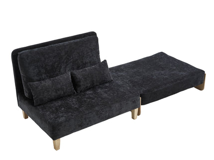 Mid Century Modern Foldable Sofa Bed, 3 In 1 Convertible Sleeper With 3 Pillows