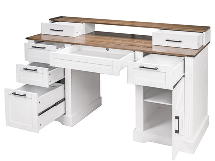 Office Desk With Charging Station & Storage Cabinet