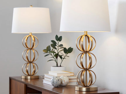 Linx - Contemporary Table Lamp (Set of 2) - Gold / White