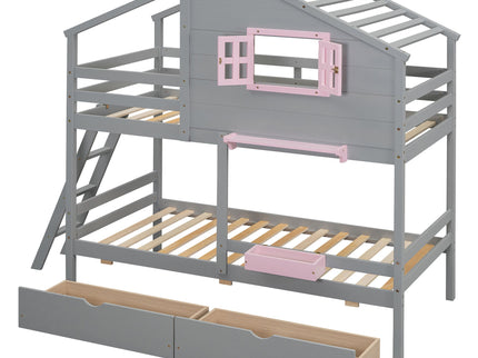 Bunk Bed With Playhouse Roof And Window