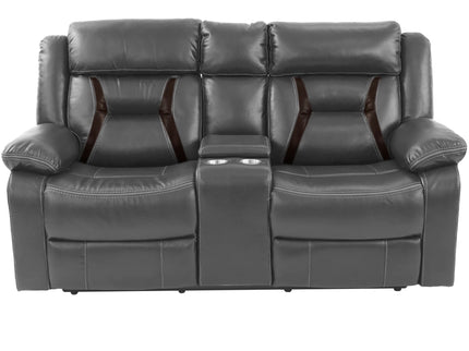 Modern Reclining Loveseat With Console, Cup Holders, Storage
