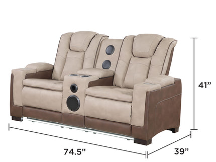 Bruno - Power Reclining Loveseat With Bluetooth Speakers