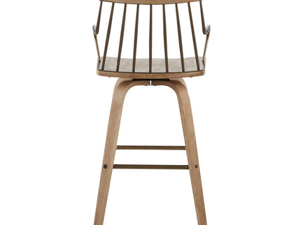Preston - Farmhouse Counter Stool - White Washed / Antique Copper