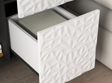 Modern Sideboard Buffet Cabinet With Doors And Unique Panel Styling