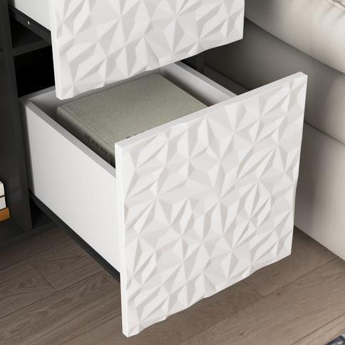 Modern Sideboard Buffet Cabinet With Doors And Unique Panel Styling