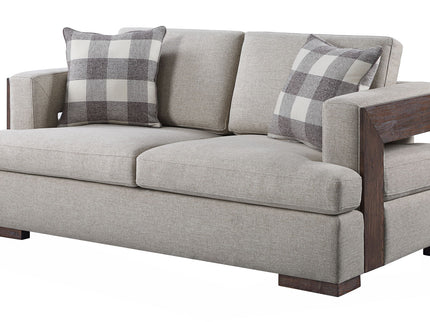 Niamey - Loveseat With 2 Toss Pillows - Walnut