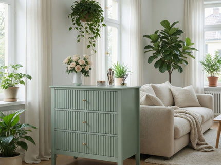 Fluted 3 Drawer Nightstand With Soft Close Slides