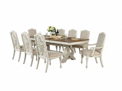 Rustic Dining Set With Table And Upholstered Chairs