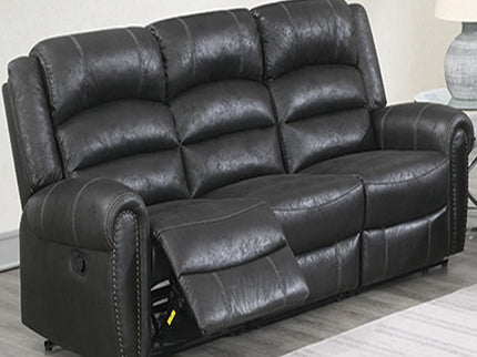 Power Reclining Sofa With Built In USB Port - Black