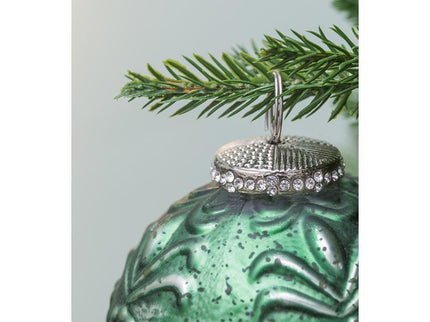 Christmas Ball Ornaments, Glass Decorative Hanging Ball Christmas Tree Ornaments, For Holiday Party Decorations (Set of 6) - Green
