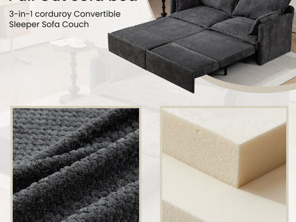 Pull Out Sofa Bed, Convertible Sleeper Sofa Couch, Side Storage, And USB / C - Type Charging Ports Chair