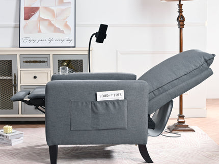 Recliner Chairs For Adults, Adjustable Recliner Sofa With Mobile Phone Holder & Cup Holder, Modern Reclining Chairs Fabric Push Back Recliner Chairs For Living Room, Bedroom