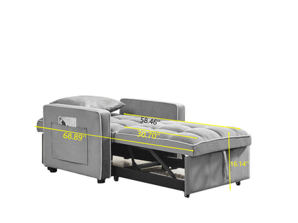 Modern 3 In 1 Sofa Bed Chair, Adjustable Recliner