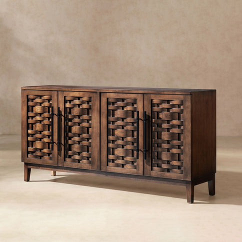 Koa - 4 Door Sideboard - Dark Brown