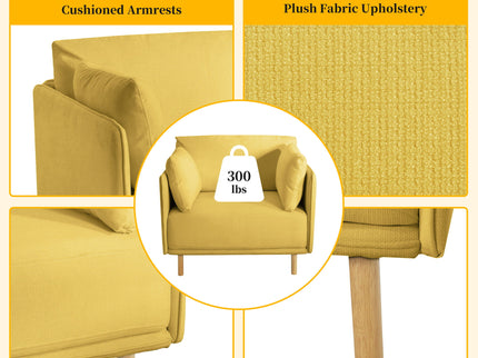 Modern Upholstered Accent Chair With Soft Cushions, Sleek Armrest Design