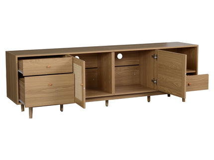 TV Stand With Doors - Natural