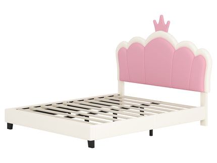 Upholstered Princess Platform Bed With Crown Headboard