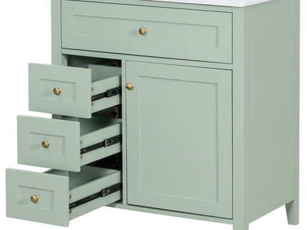 Modern Bathroom Vanity With Sink, 3 Drawers And Adjustable Shelf