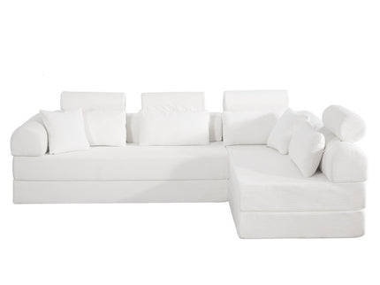Modern L-Shape Modular Sectional Sofa, Compressed Design