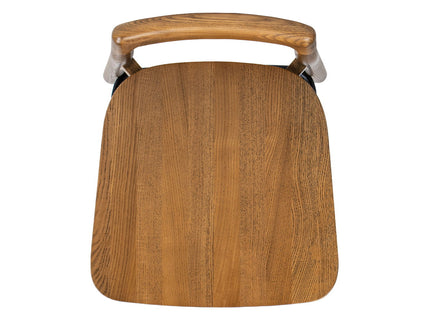 Sven - Modern Minimalist Low Back Counter Stool - Dark Brown Walnut