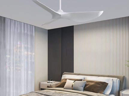 Indoor Ceiling Fan Without Light, 6 Speeds Reversible DC Motor, 3 ABS Blade Ceiling Fan White For Bedroom - White