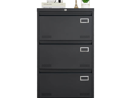 Filing Cabinet Lateral File Cabinet 3 Drawer, Locking Metal File Cabinets Three Drawer, Office Filing Cabinet With Lock Drawers For Home Office
