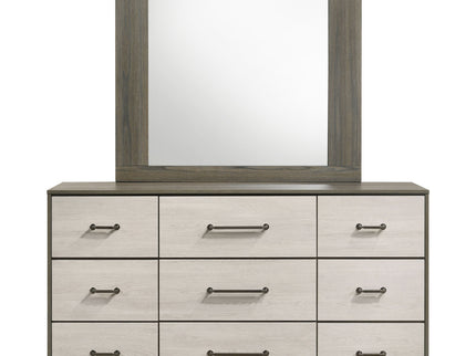 Edmondson - 9 Drawer Dresser With Mirror - Natural / Gray