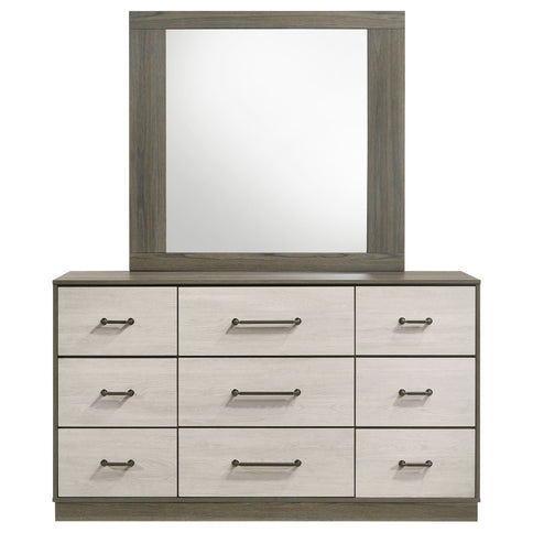 Edmondson - 9 Drawer Dresser With Mirror - Natural / Gray