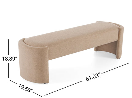 Simple Long Ottoman Bench - Light Camel