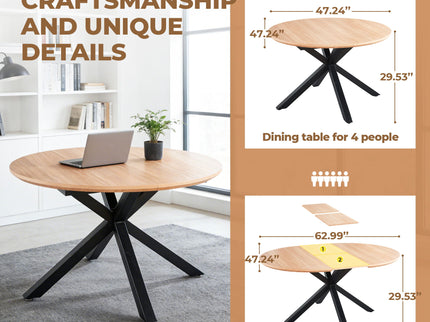 Extendable Round Dining Table - Oak