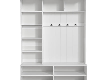 Farmhouse Hall Tree & Bench And Shoe Storage