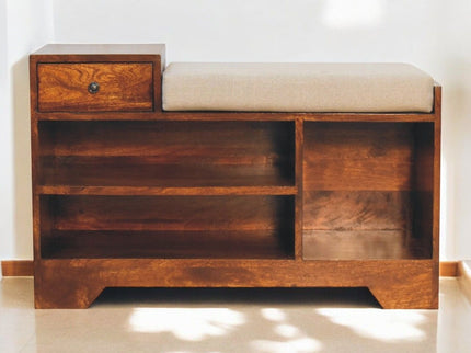 Retreat - Shoe Bench, 1 Drawer - Chestnut