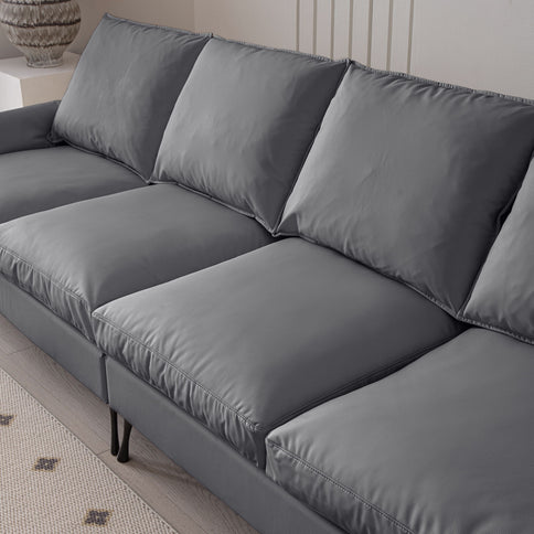 Modern Sectional Technical L-Shaped Sofa Couch With Convertible Ottoman