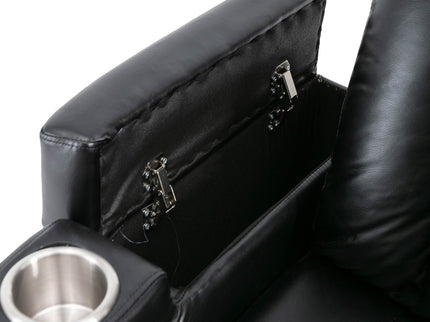 Premium Power Recliner & Storage Arms, Cupholders, Swivel Tray Table And Cell Phone Stand - Black