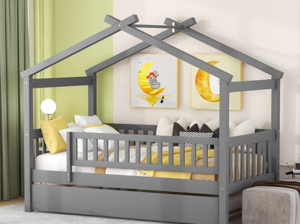 Creativity House Bed With Twin Size Trundle