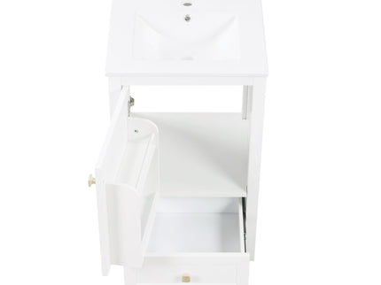 Bathroom Vanity With Sink, Soft Closing Cabinet Door, Storage Rack And Drawer