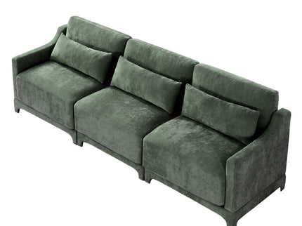 Elegant Sofa With Ergonomic Design And Lumbar Pillows
