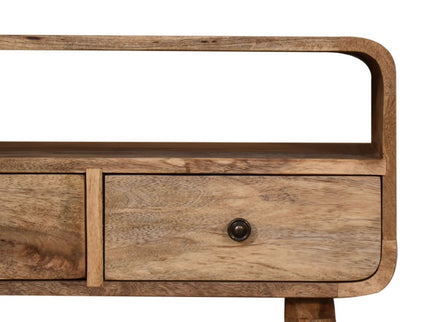 Curved Chestnut Console Table